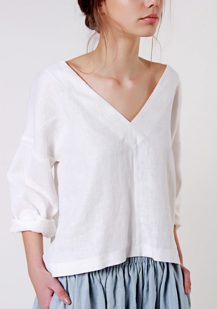 v neck linen