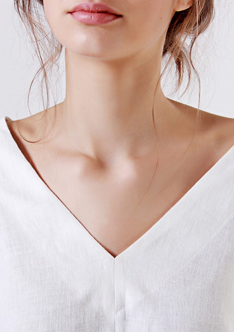 Linen V neck top Pandora 2