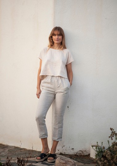 Linen drawstring pants Kaia