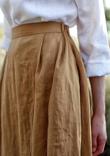 Linen skirt Florence in mustard Linen skirt Florence in mustard
