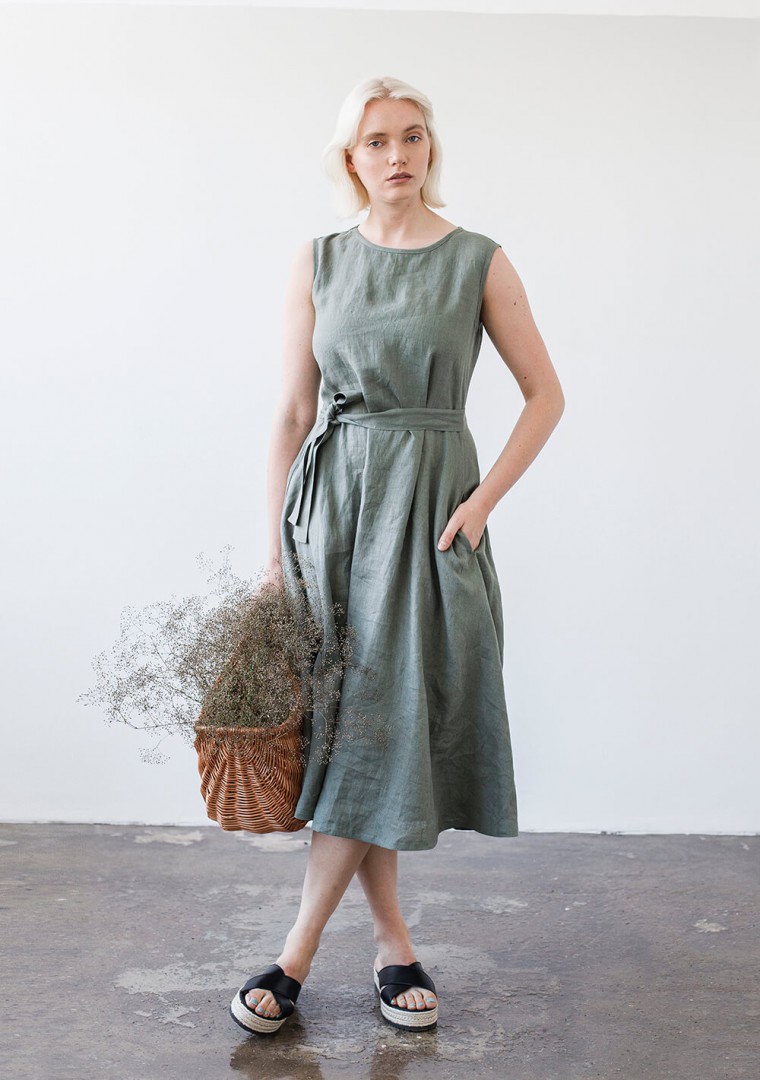 linen a line dress