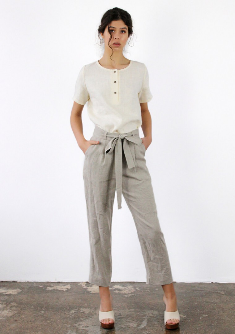 Linen pants with belt Dakota 8