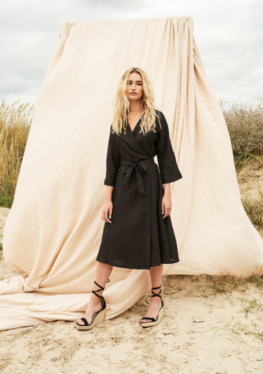 Long linen wrap dress Thalia