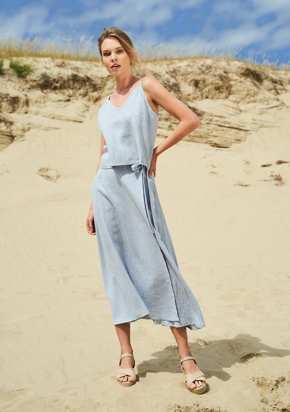 Linen wrap skirt Frida