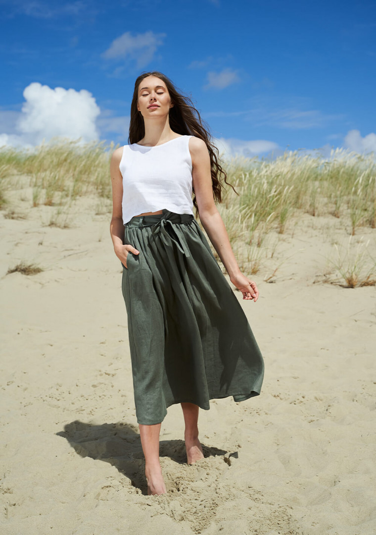 Linen skirt Sage maxi 1