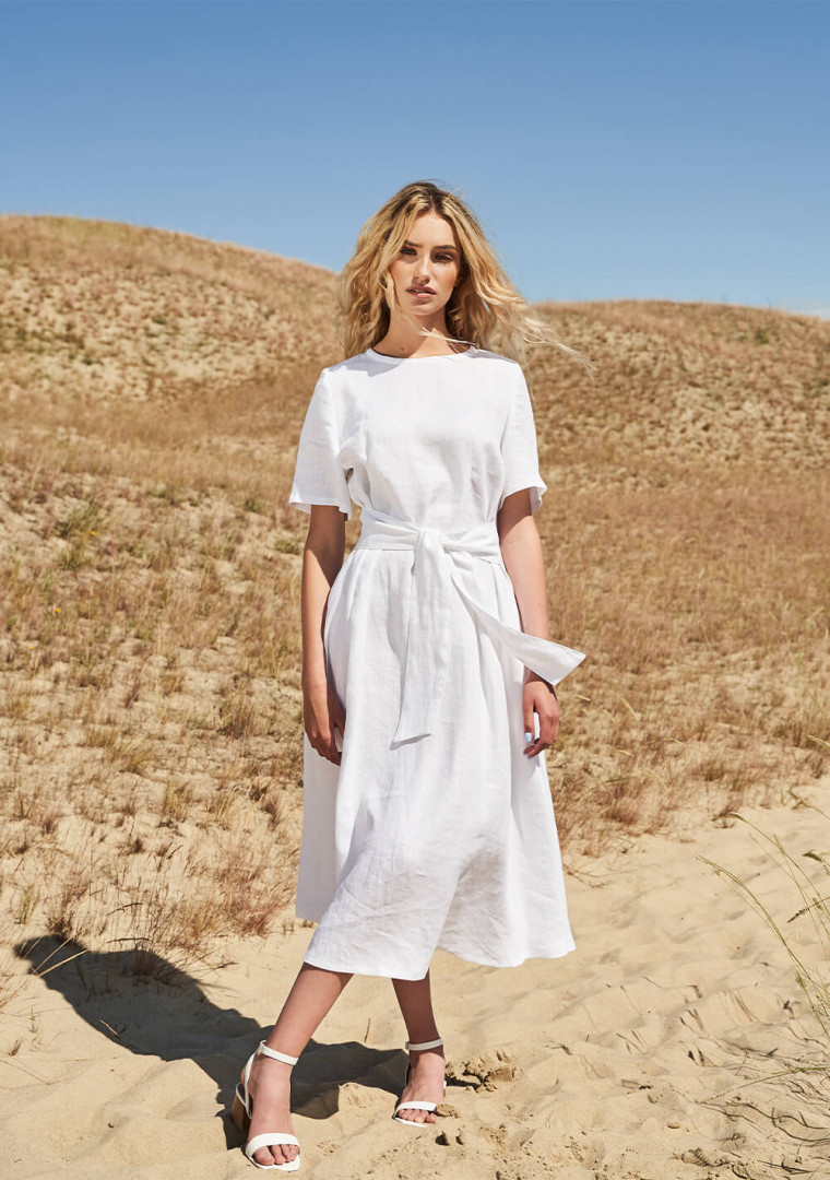 Short sleeve linen dress Paloma 3