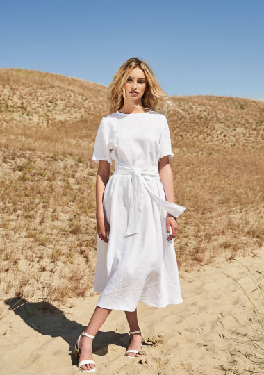 Short sleeve linen dress Paloma