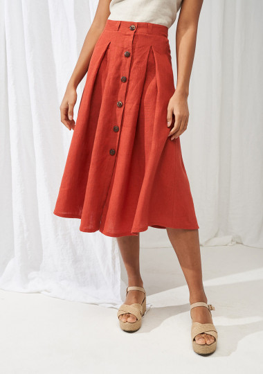 Buy The Bonnie Shirred Midi Linen Skirt, Mini Dress Linen Skirt by LJC  Designs Online in India - Etsy