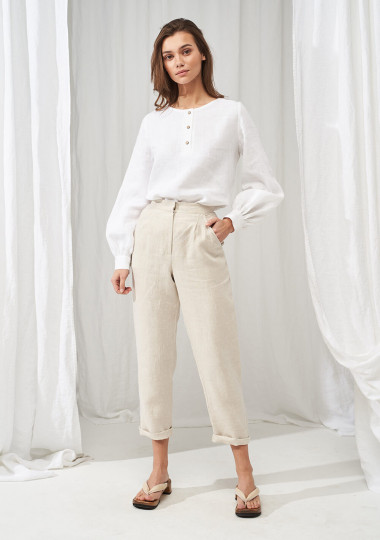 High waisted linen pants Delaney