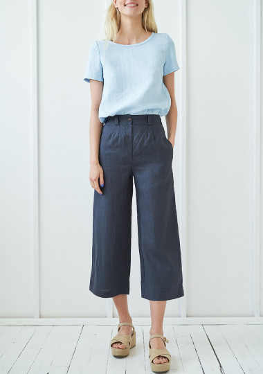 Wide leg linen pants