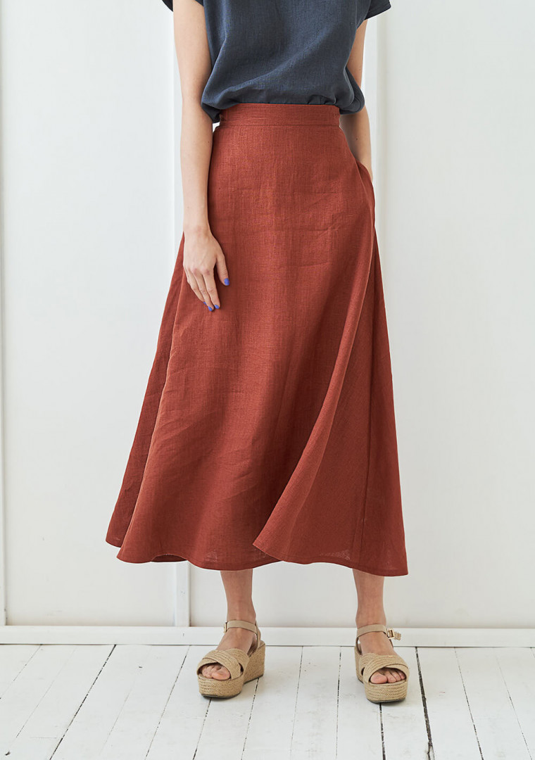 Ankle length linen skirt India 2