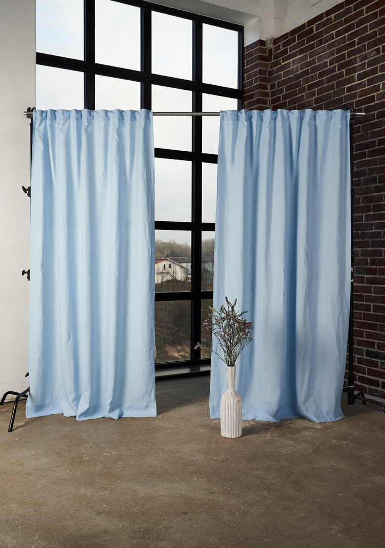 Set of 2 linen rod pocket curtain panels 1