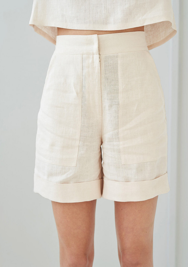 High waisted linen shorts Aspen 2