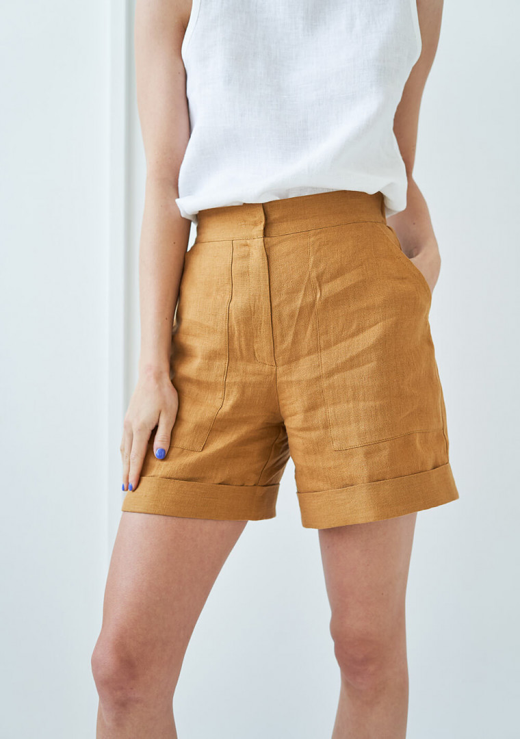 High waist linen shorts Aspen 5