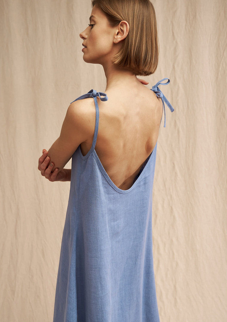 Open back linen maxi dress Winona 4