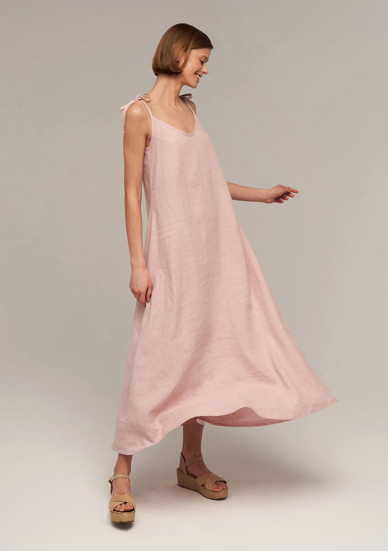 Linen maxi dress with open back Winona 2