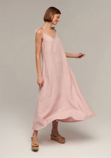 Linen maxi dress with open back Winona
