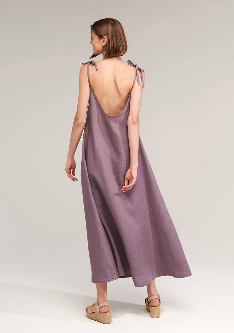 Linen maxi dress with open back Winona 7