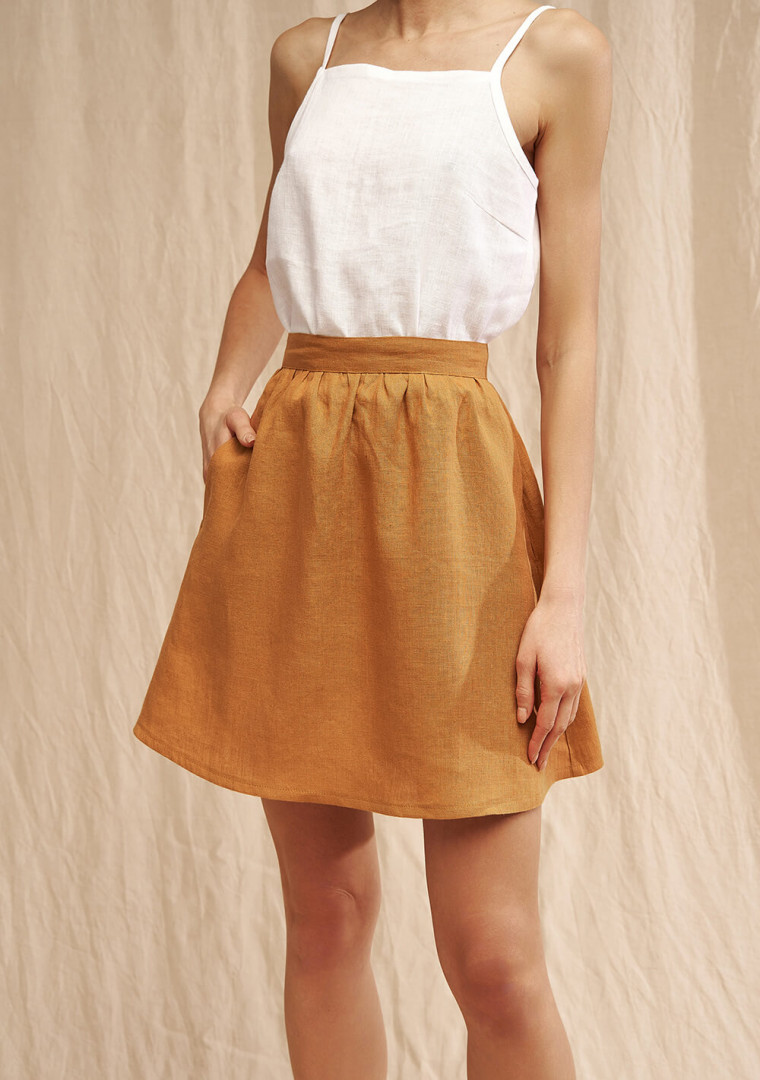 Linen skirt Shay in midi length 2