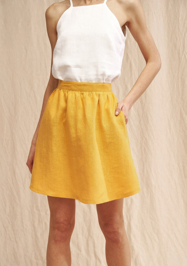Midi length linen skirt Shay
