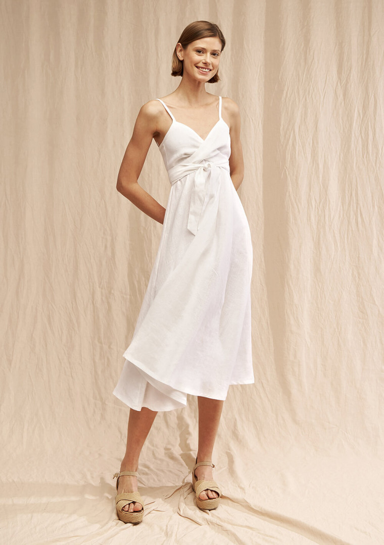Long linen strap dress Arielle 3