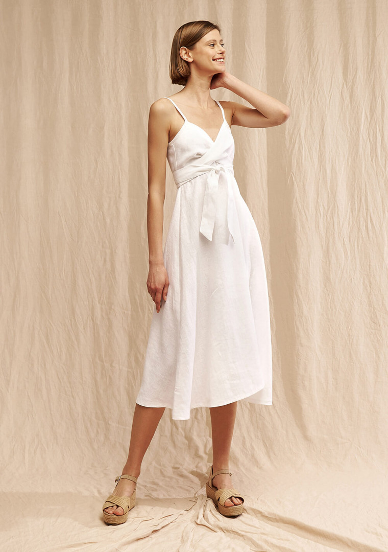 Long linen strap dress Arielle 1