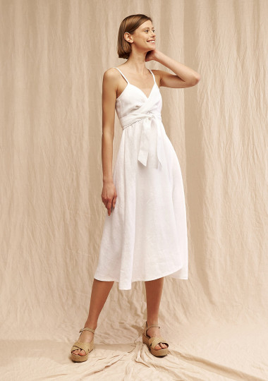 Long linen strap dress Arielle