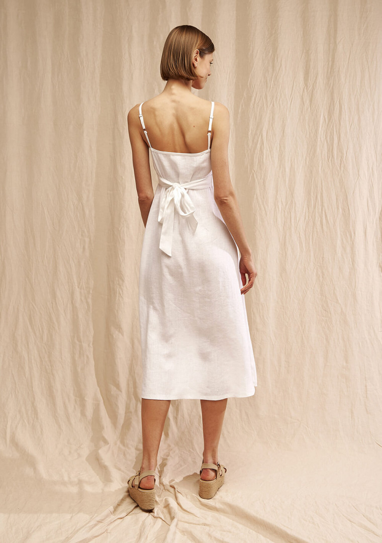Long linen strap dress Arielle 5