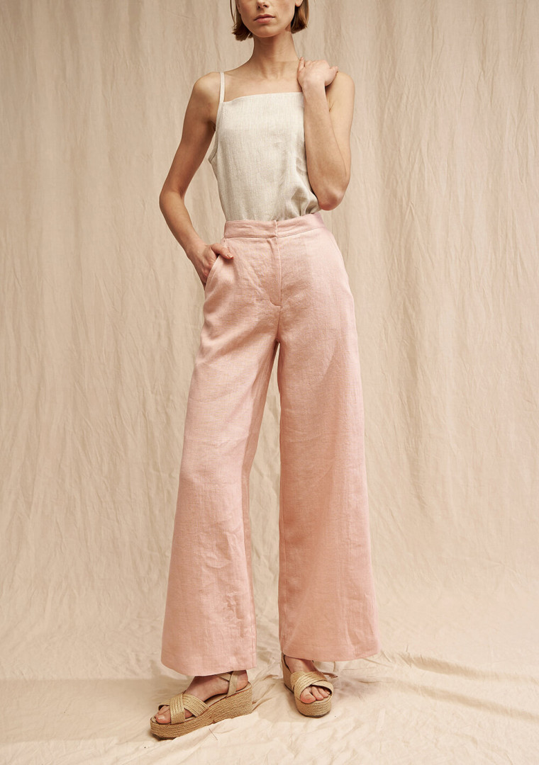 Linen pants Palazzo 32 inches inseam 7