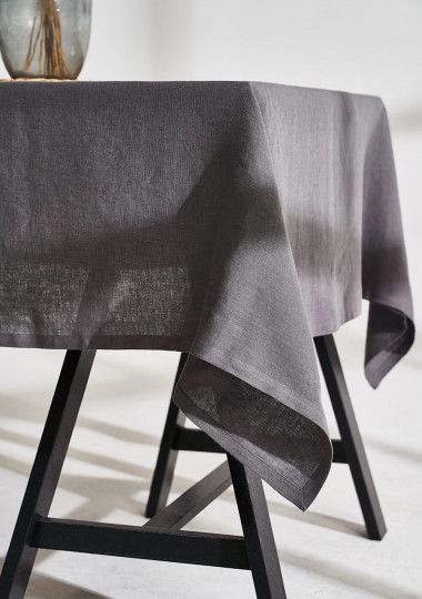 Linen tablecloth in dim gray