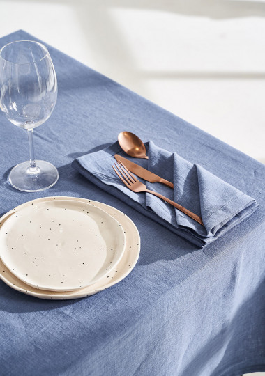 Linen napkins in cornflower blue
