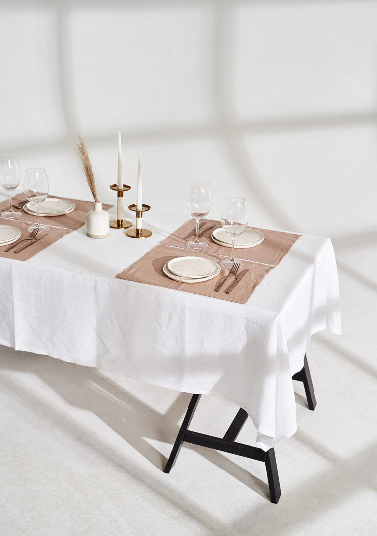 Linen placemats in cream tan 1