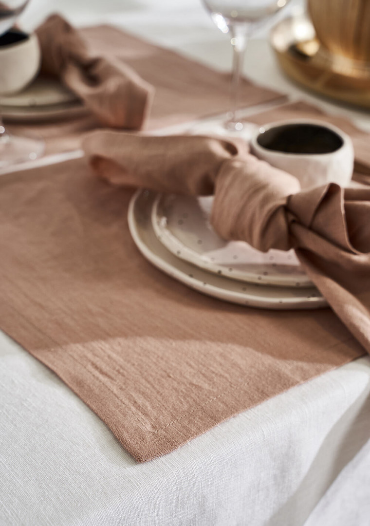 Linen placemats in cream tan 4