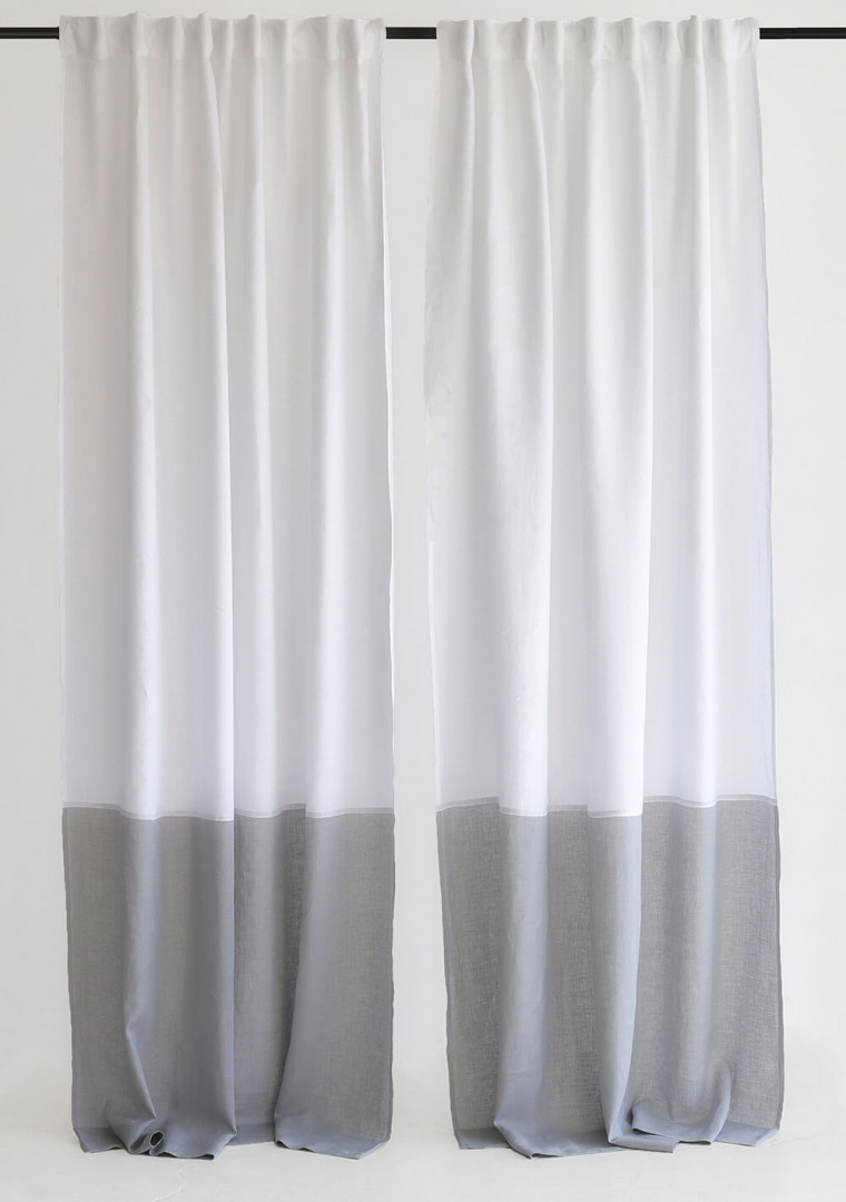 Color block linen curtain 3