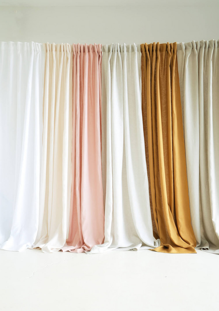 Linen curtain panels set 1
