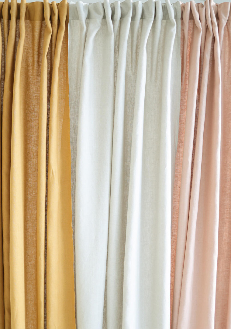 Linen curtain panels set 10