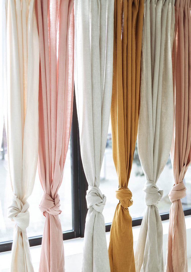 Linen curtain panels set 3