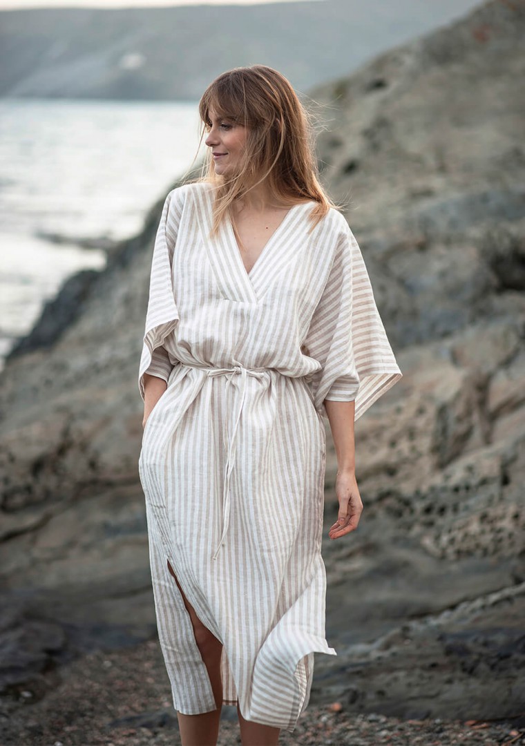 kaftan linen dress