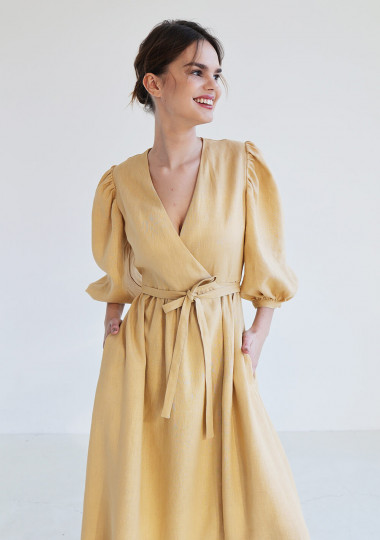 Wrap linen dress Verona