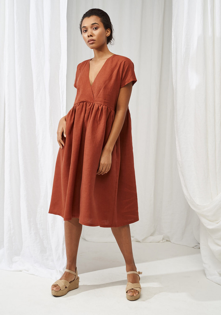 Mini Linen Tunic Dress Kimberly, Linen Handmade Studio