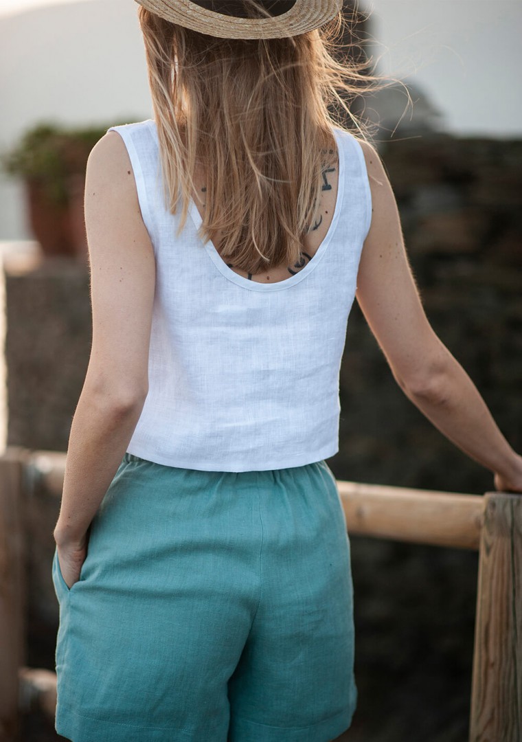 Linen crop top Leigh