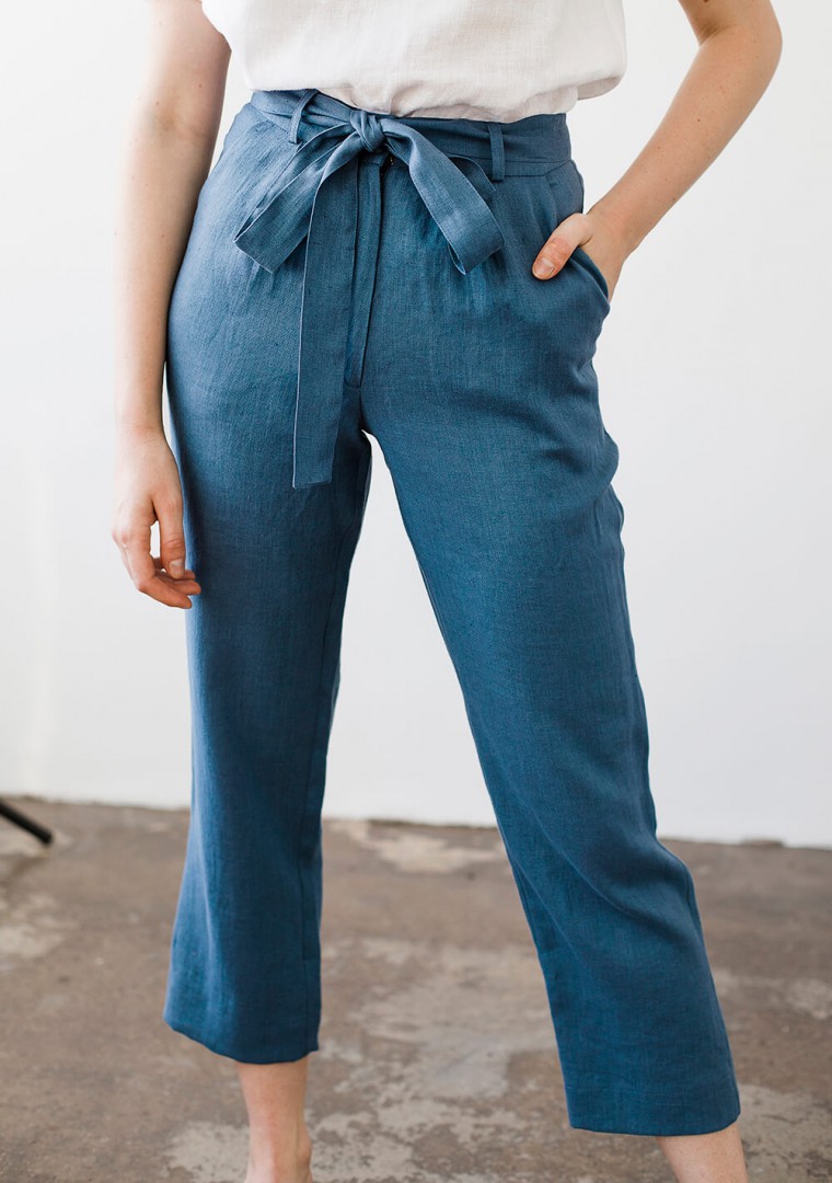 Linen pants with belt Dakota 3