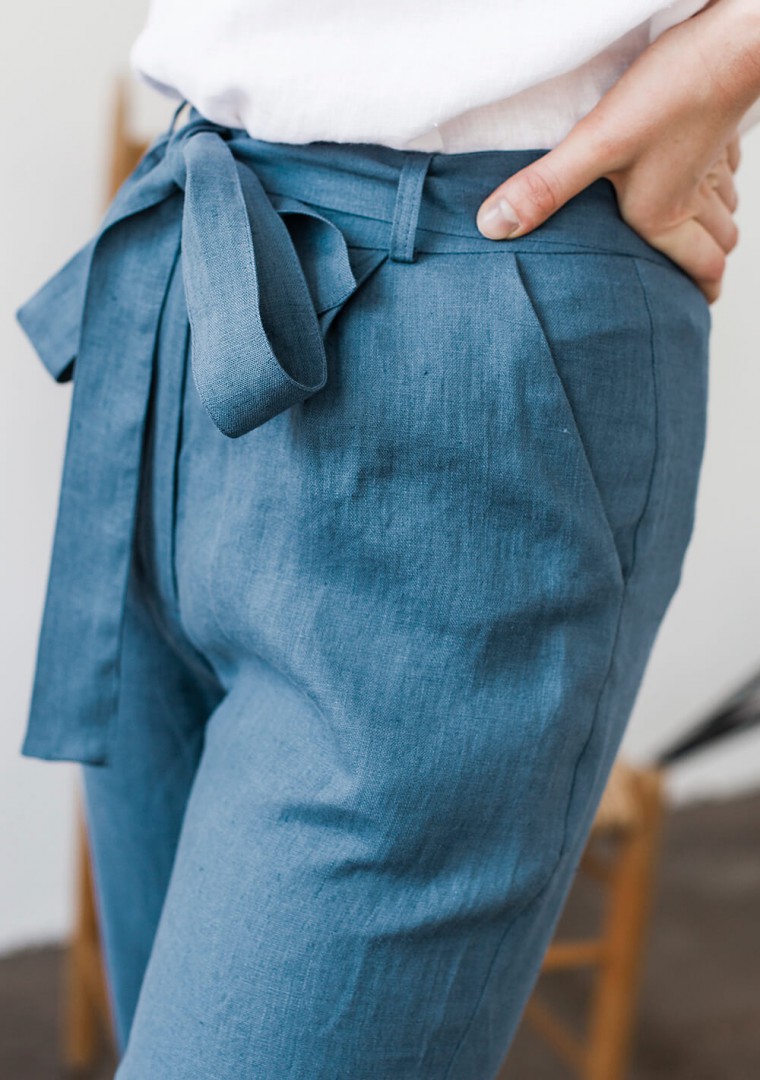 Linen pants with belt Dakota 5