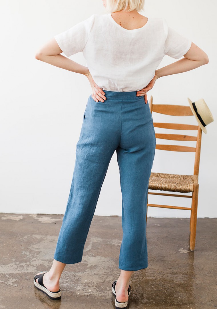 Linen pants with belt Dakota 7