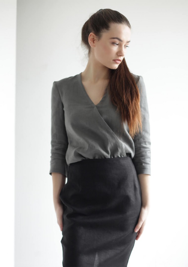 Linen wrap top Acacia