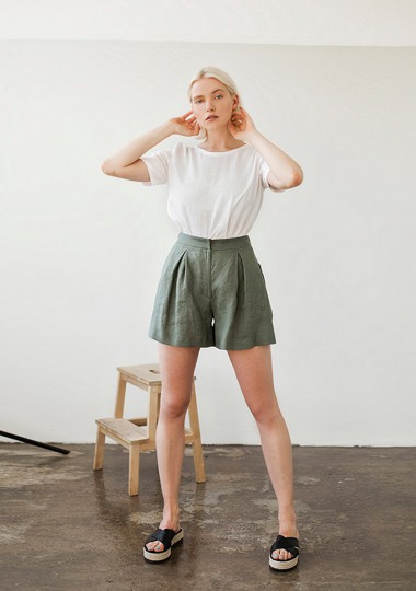 Handmade Linen Shorts / Organic Linen / Boho Hipster / Custom Clothing /  Travel / Unisex / Movement / Summer / Lounge / Asymmetric Utility -   Canada