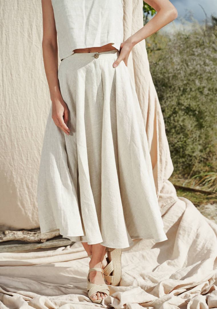 Linen circle skirt Wavy