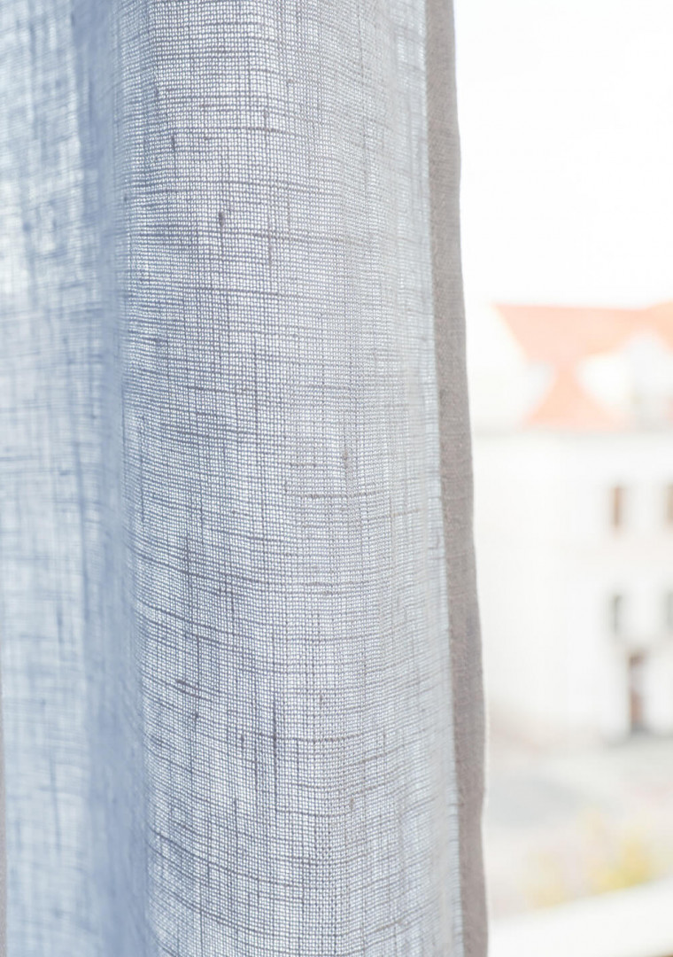 Linen curtains set in Bluish Gray 3
