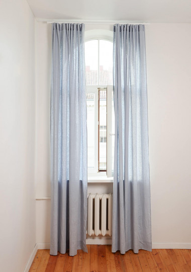 Linen curtains set in Bluish Gray