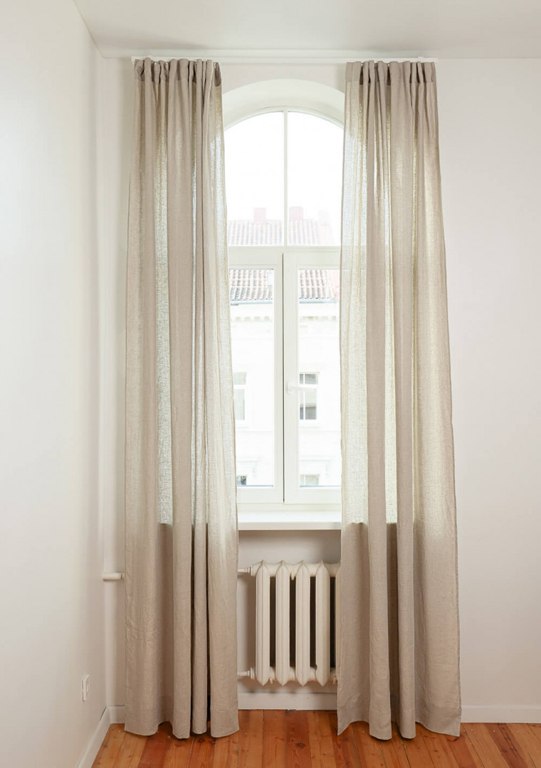 Linen curtain panel set in Natural 1